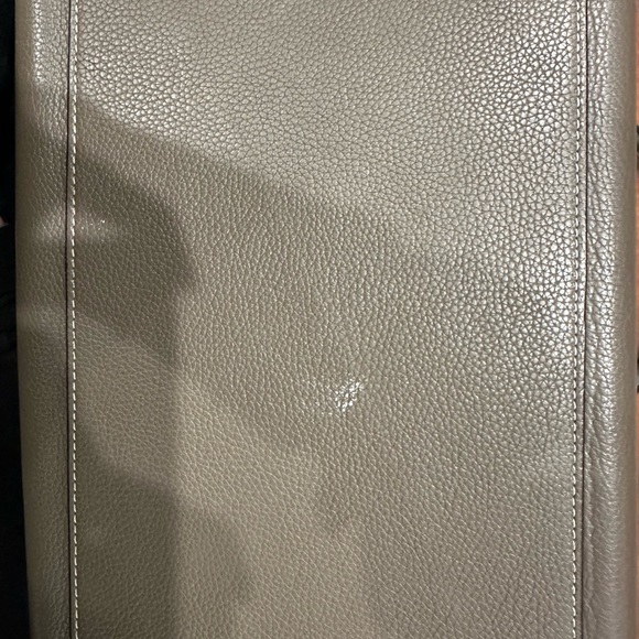 AUTHENTIC CELINE TAUPE GRAY TRAPEZE BAG TOTE Drummed Calfskin Suede Medium - Picture 11 of 14